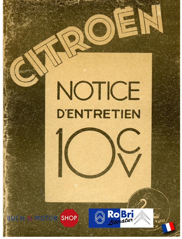 Citroën 10CV Instructieboekje 1933 Rosalie